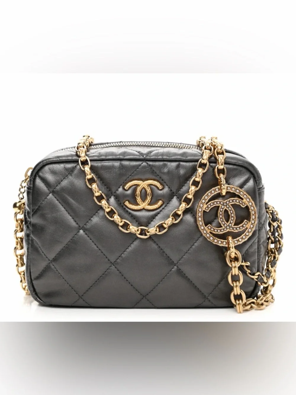 Chanel Métiers d’Art CC Jewel Mini Camera Bag – Rothenium (Grey) Color Lambskin - Picture 1 of 16